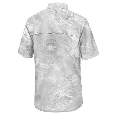 Men's Colosseum White Rutgers Scarlet Knights Realtree Aspect Charter Full-Button Fishing Shirt