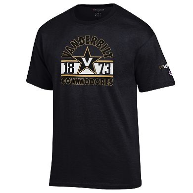 Men's Champion Black Vanderbilt Commodores 150th Anniversary 1873 Jersey T-Shirt