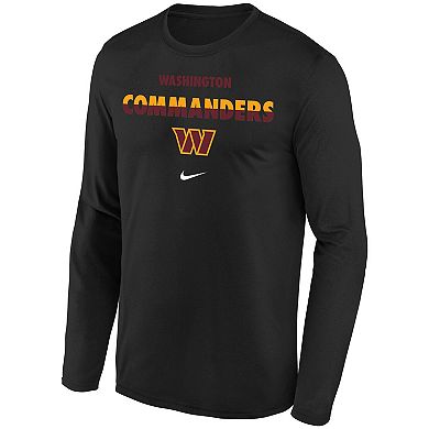 Youth Nike Black Washington Commanders Team Color Split Long Sleeve T-Shirt