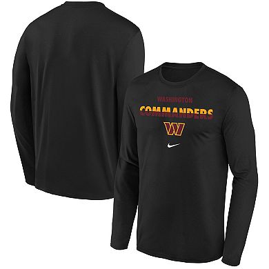 Youth Nike Black Washington Commanders Team Color Split Long Sleeve T-Shirt