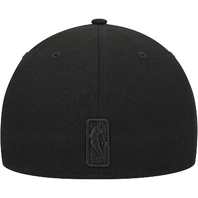 Men's New Era Miami Heat Black on Black Tonal Flag 59FIFTY Fitted Hat