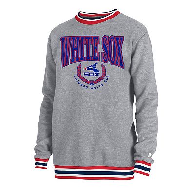 Men's New Era Heather Gray Chicago White Sox Throwback Classic Pullover Sweatshirt