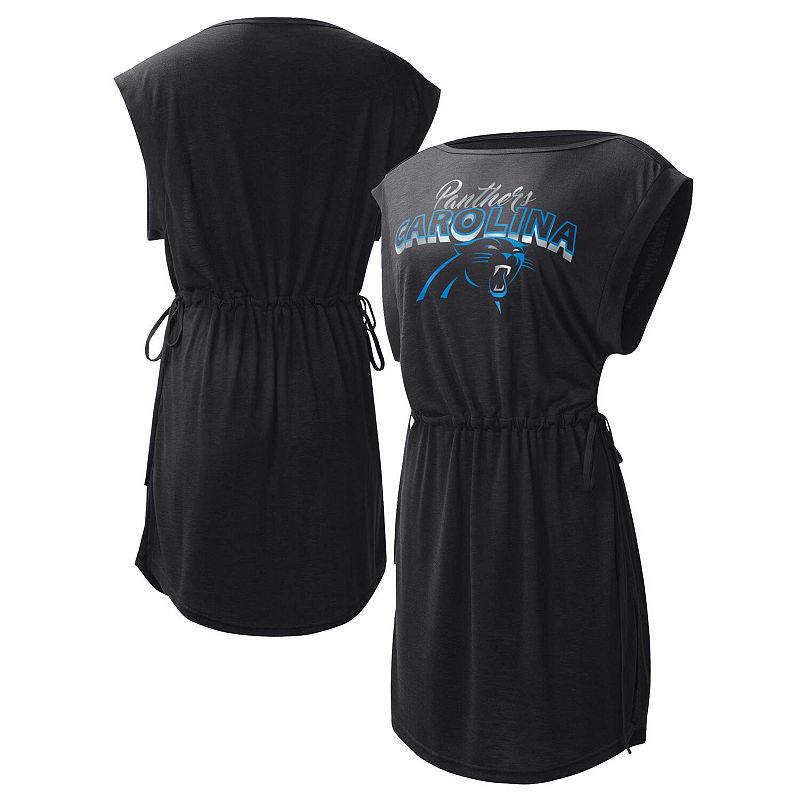 Women's G-III 4Her by Carl Banks Black Carolina Panthers G.O.A.T. Swimsuit Cover-Up, Size: Small