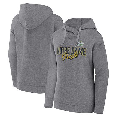 Women's Fanatics Branded Heather Gray Notre Dame Fighting Irish Script Favorite Pullover Hoodie