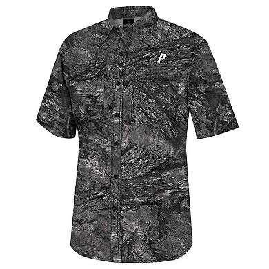 Men's Colosseum Charcoal Providence Friars Realtree Aspect Charter Full-Button Fishing Shirt