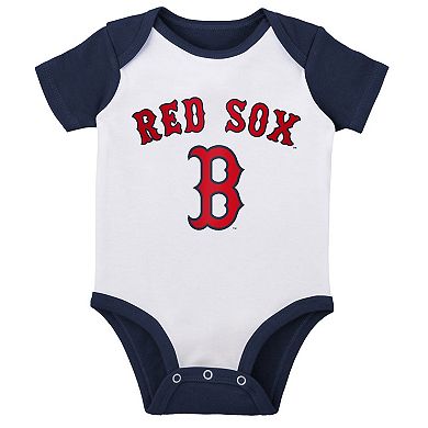 Infant White/Heather Gray Boston Red Sox Two-Pack Little Slugger Bodysuit Set