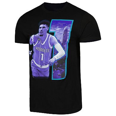 Unisex Stadium Essentials LaMelo Ball Black Charlotte Hornets Player Skyline T-Shirt