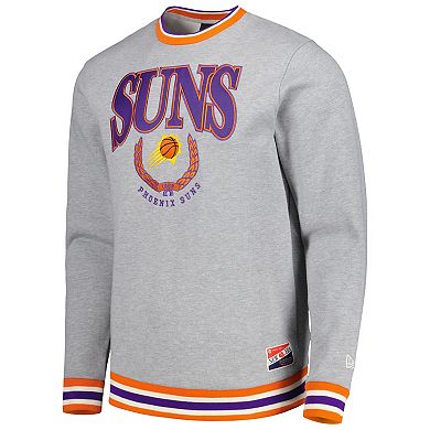 Unisex New Era Heather Gray Phoenix Suns Vintage Throwback Crew Sweatshirt