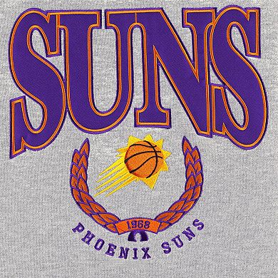 Unisex New Era Heather Gray Phoenix Suns Vintage Throwback Crew Sweatshirt