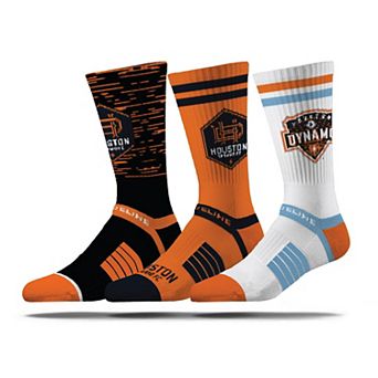 Men's Strideline Houston Dynamo FC Premium 3-Pack Knit Crew Socks Set