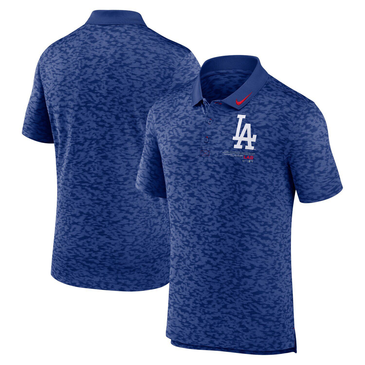 Men's Nike Silver/Royal Los Angeles Dodgers Team Baseline Striped Performance Polo Size: 3XL