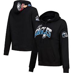 Women's Cuce Black Philadelphia Eagles Sequin Logo V-Neck Pullover  Sweatshirt