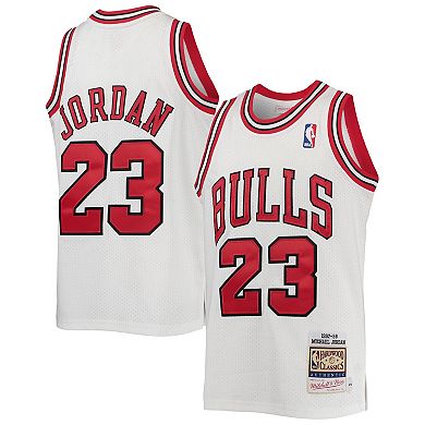 Youth Mitchell & Ness Michael Jordan White Chicago Bulls 1997-98 Hardwood Classics Authentic Jersey