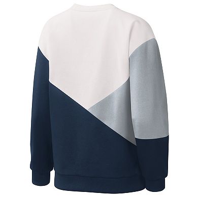 Women's Starter White/Navy New York Yankees Shutout Pullover Sweatshirt