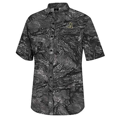 Men's Colosseum  Charcoal Appalachian State Mountaineers Realtree Aspect Charter Full-Button Fishing Shirt