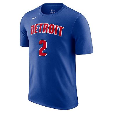 Men's Nike Cade Cunningham Blue Detroit Pistons Icon 2022/23 Name & Number T-Shirt