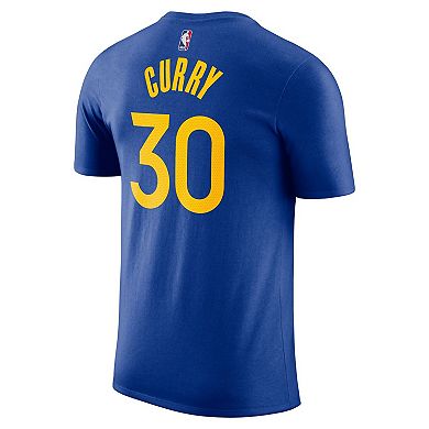 Men's Nike Stephen Curry Royal Golden State Warriors Icon 2022/23 Name & Number T-Shirt