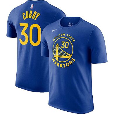 Men's Nike Stephen Curry Royal Golden State Warriors Icon 2022/23 Name & Number T-Shirt
