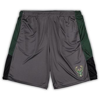 Men's Fanatics Branded Gray Milwaukee Bucks Big & Tall Shorts