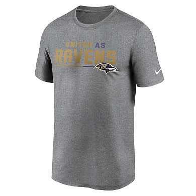 Men's Nike Heather Gray Baltimore Ravens Legend Team Shoutout Performance T-Shirt