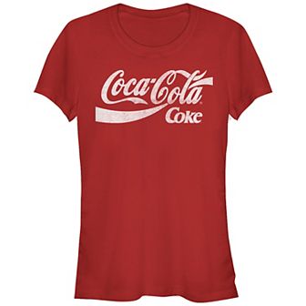 Juniors' Coca-Cola Twin Coke Logos Fitted Graphic Tee