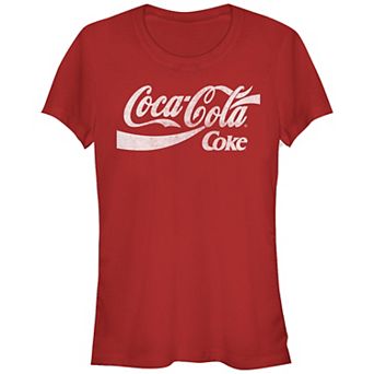 Juniors' Coca-Cola Twin Coke Logos Fitted Graphic Tee