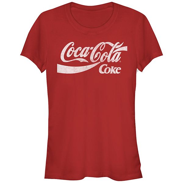 Juniors' Coca-cola Twin Coke Logos Fitted Graphic Tee