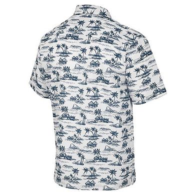 Men's Colosseum White Georgetown Hoyas Spontaneous is Romantic Camp Button-Up Shirt