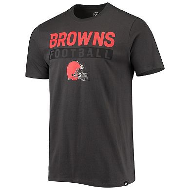 Men's '47 Charcoal Cleveland Browns Dark Ops Super Rival T-Shirt