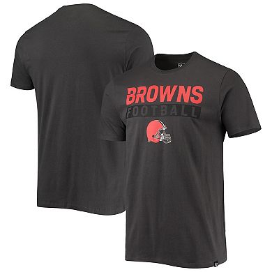 Men's '47 Charcoal Cleveland Browns Dark Ops Super Rival T-Shirt
