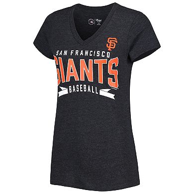 Women's G-III 4Her by Carl Banks Black San Francisco Giants Dream Team V-Neck T-Shirt