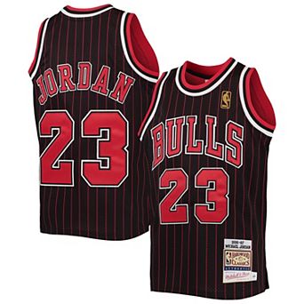 Youth Mitchell & Ness Michael Jordan Black/Red Chicago Bulls 1996-97 Hardwood Classics Authentic Jersey