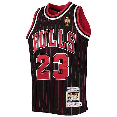 Youth Mitchell & Ness Michael Jordan Black/Red Chicago Bulls 1996-97 Hardwood Classics Authentic Jersey