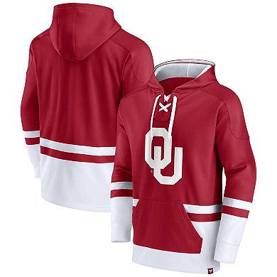 Men's Fanatics Branded Crimson Oklahoma Sooners First Battle Pullover Hoodie