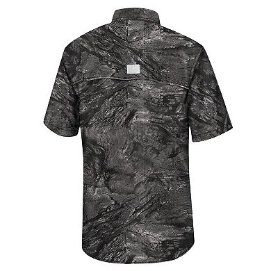 Men's Colosseum  Charcoal Purdue Boilermakers Realtree Aspect Charter Full-Button Fishing Shirt