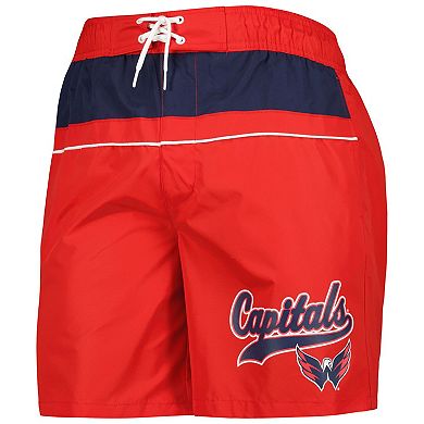 Men's Starter Red Washington Capitals Freestyle Volley Swim Shorts