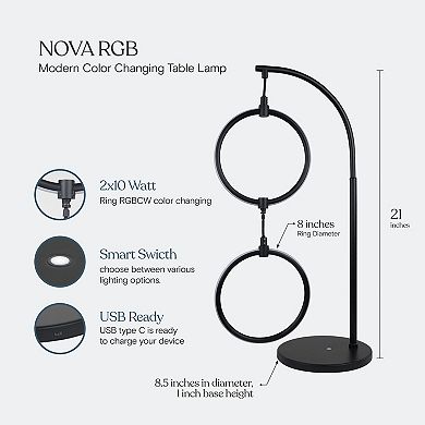 Brightech Nova 24" Led Table Lamp With Color Changing Function
