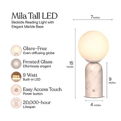 Mila Tall LED Table Lamp - White