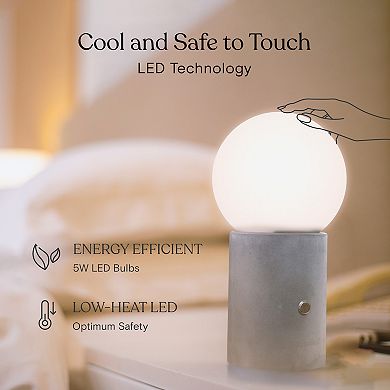 Brightech Kai 11" Dimmable Led Cement Modern Table Lamp