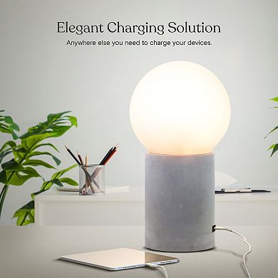 Brightech Kai 11" Dimmable Led Cement Modern Table Lamp