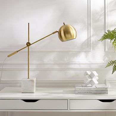 Nahomy Table Lamp 5ft Power Cord, Marble Stone Base