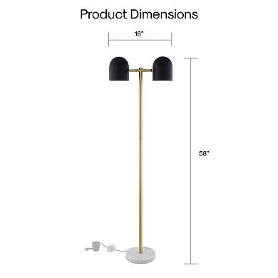 Nariyah Floor Lamp 6ft Power Cord, Foot Switch, 2 Lights