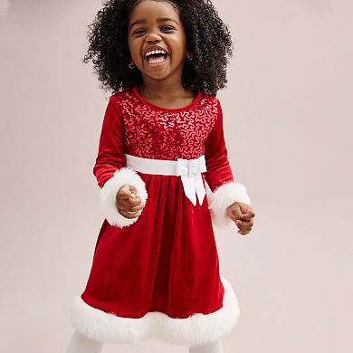 Baby & Toddler Girl Bonnie Jean Velvet Santa Dress