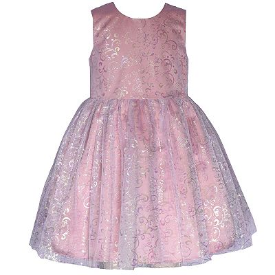Baby Toddler Girl Bonnie Jean Holographic Faux Fur Cardigan Dress Set