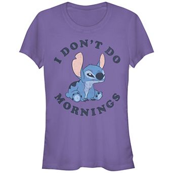 Disney's Lilo & Stitch Juniors' I Don't Do Mornings Fitted Tee