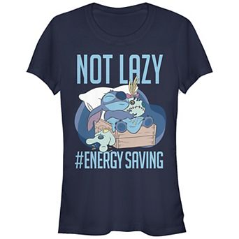 Disney's Lilo & Stitch Juniors' Not Lazy Energy Saving Fitted Graphic Tee