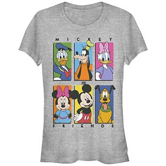 Disney's Mickey & Friends Juniors' Character Panel Red Fitted Graphic Tee