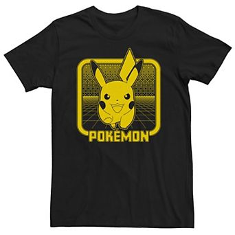 Big & Tall Pokemon Retro Digital Pikachu Graphic Tee