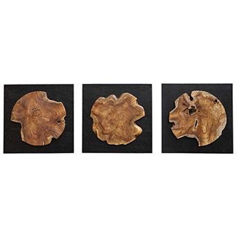 Kolini Teak Wood Wall Decor 3 pc Set