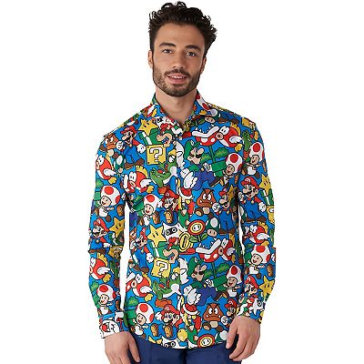 Men's Super Mario Dress Shirt Large 44-46